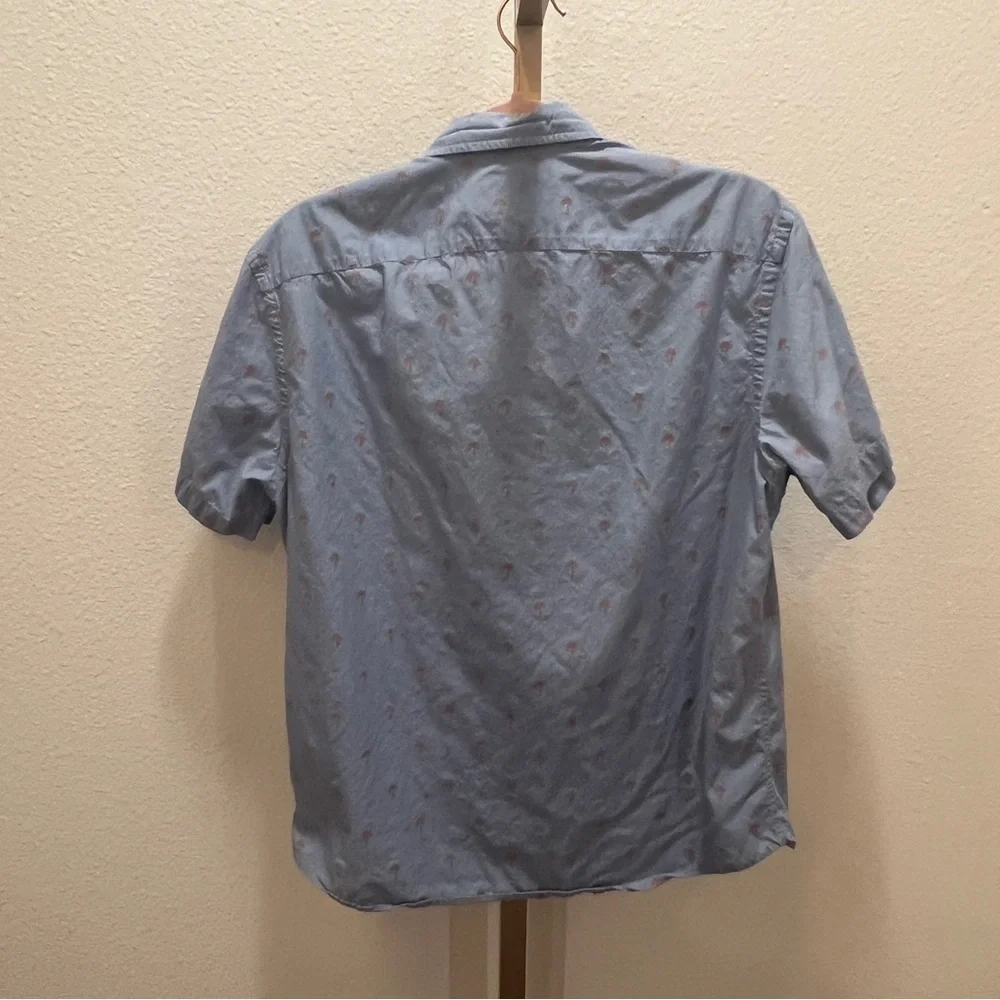UNTUCKit Hamilton Blue Pink Palm Tree Short Sleeve Button Down Shirt Small - Picture 8 of 8